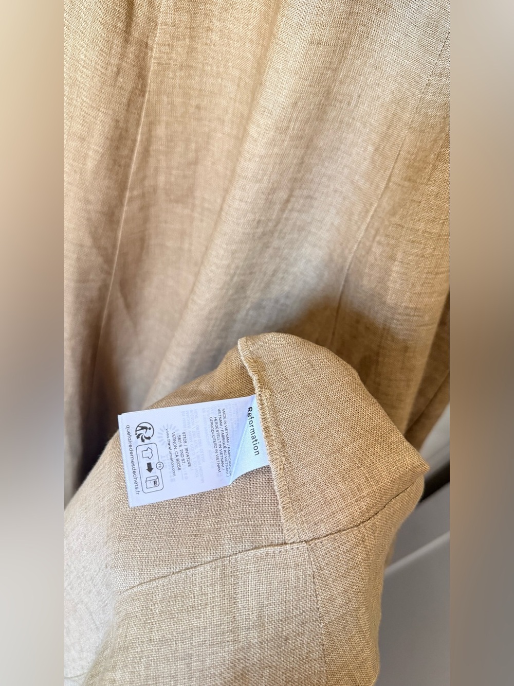 Reformation Cecilia Linen Dress In dark oatmeal, new without tags, never worn. - Picture 12 of 12